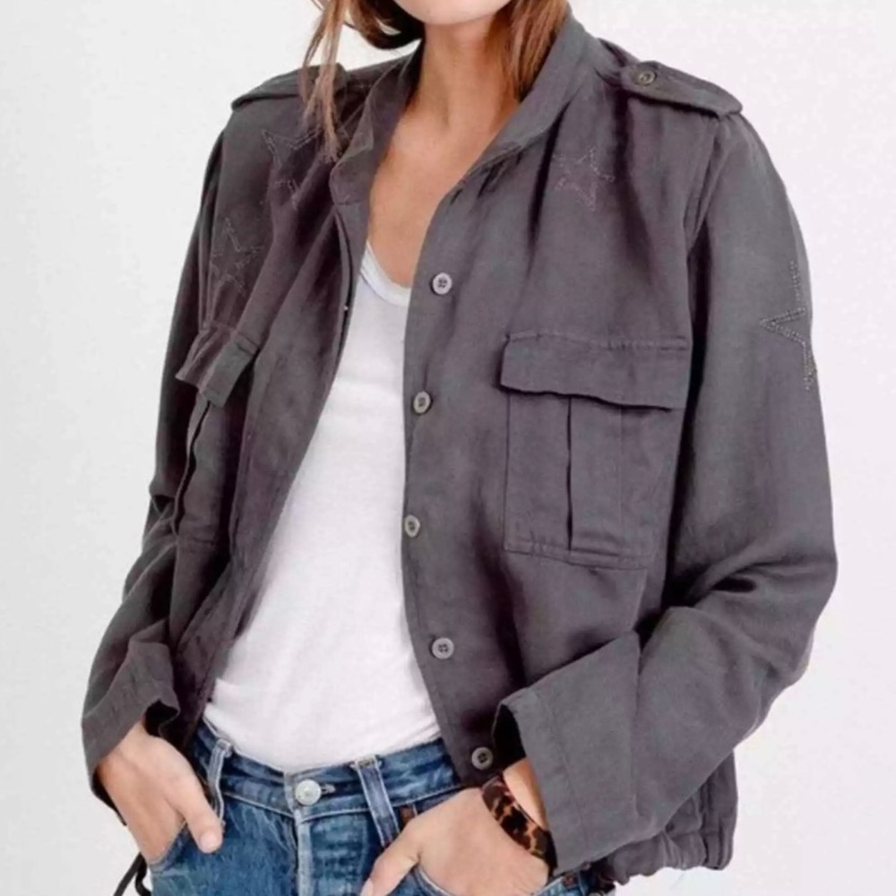 Rails Rowan Military Jacket w/Star Embroidery in Dark Gray - Size M, NWOT
